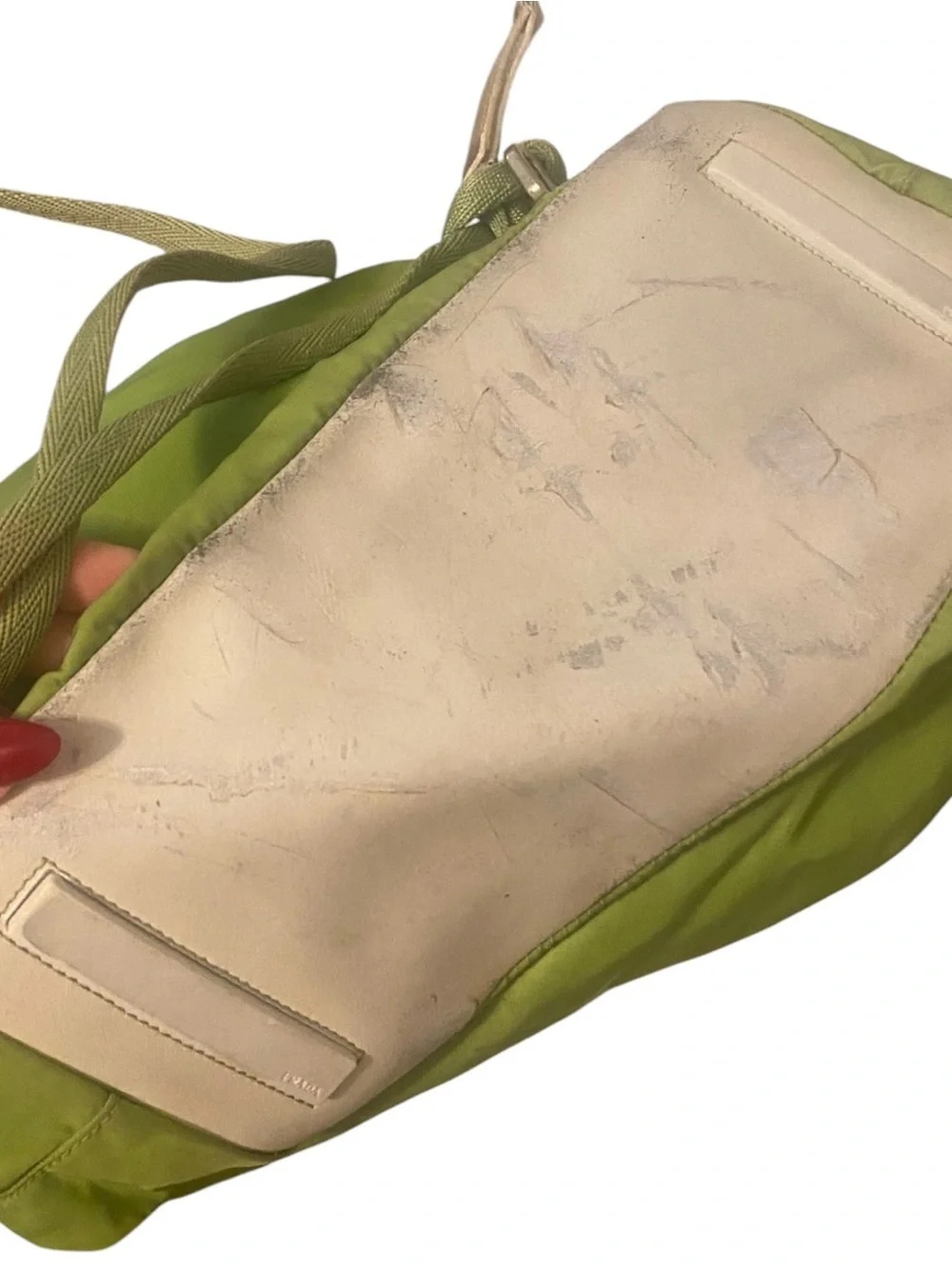 1999 Prada Lime Green Nylon Drawstring Backpack